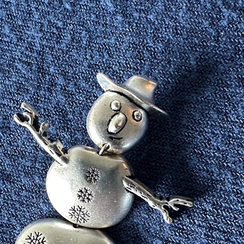 Lia Sophia Silver Snowman Pin - Picture 2 of 4